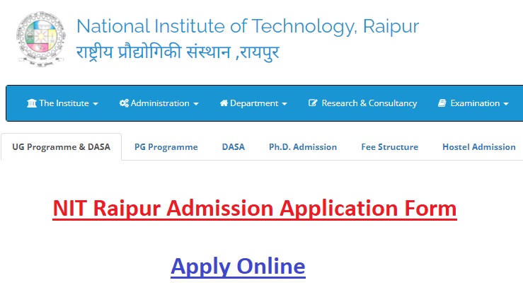 NIT Raipur Admission Application Form PDF, Fees, Criteria, Cutoff List