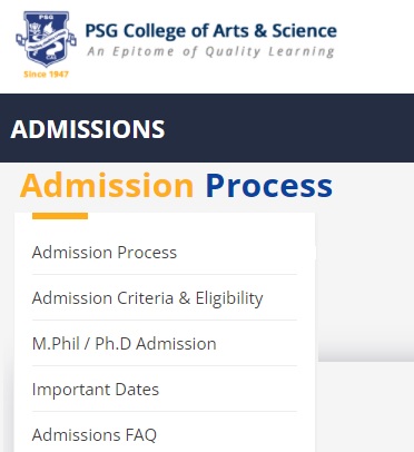 {psgcas.ac.in} PSG College Admission of Arts and Science Coimbatore Application Form Last Date, Cutoff, Merit List