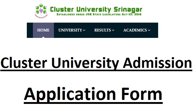 Cluster University Admission Form Notification www.cusrinagar.edu.in Student Login