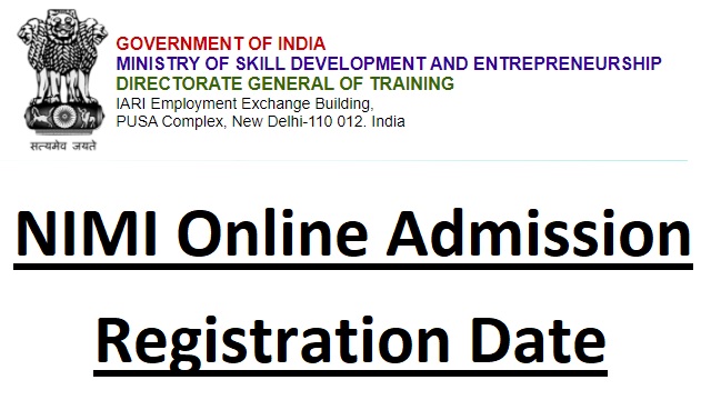 NIMI Online Admission Registration Date - www.nimionlineadmission.in Login, Fees