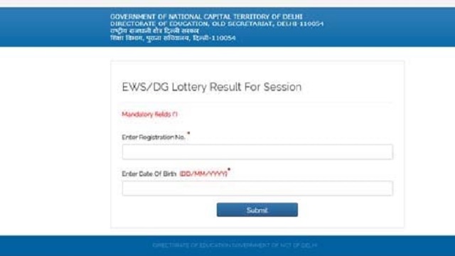 Delhi Nursery EWS Admission List www.edudel.nic.in 1st Merit List, Draw Result
