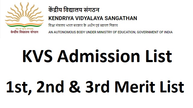KVS Admission List Class 1, kvsonlineadmission.kvs.gov.in 1st, 2nd & 3rd Merit List