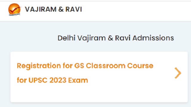 www.vajiramandravi.com Registration 2022 Vajiram & Ravi Admission Upcoming Batches