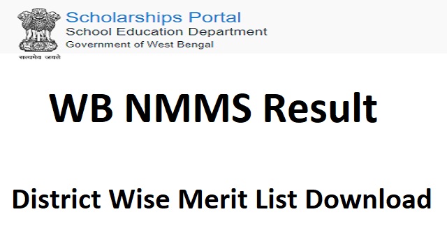 WB NMMS Result 2023 Class 8 scholarships.wbsed.gov.in Merit List, Cut Off West Bengal