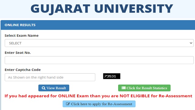 Gujarat University Result 2022 BA, B.Sc, B.Com, MA, MSc, MCom Results By Student Name