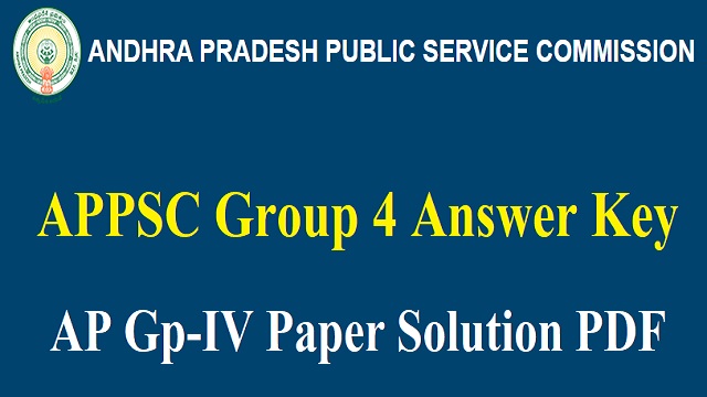 APPSC Group 4 Answer Key 2022 PDF Link AP Junior Assistant Paper Solution