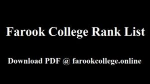 Farook College Rank List PDF Link @ farookcollege.online Trial Allotment