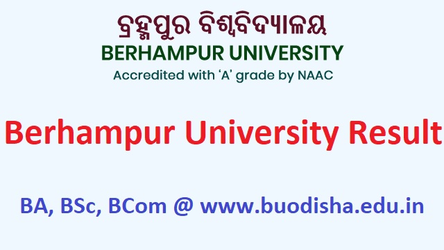 Berhampur University Result 2023 Link @ buodisha.edu.in 1st 2nd 3rd 4th 5th 6th Semester