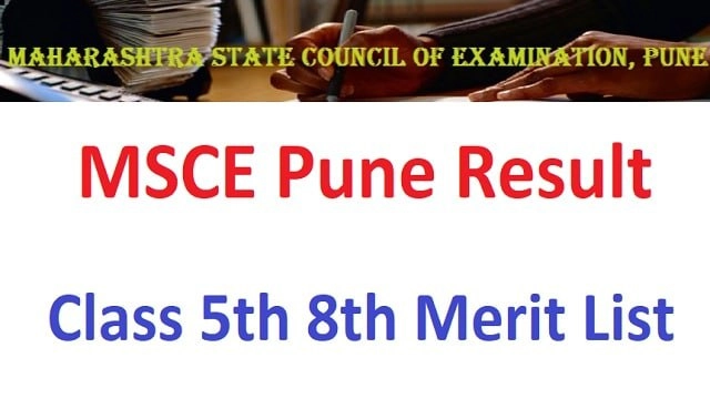 MSCE Pune Result 2022 Class 5th 8th Link @ www.mscepune.in NMMS PUP & PSS Merit List