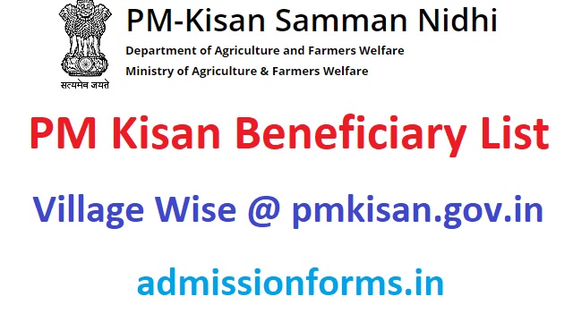 PM Kisan Beneficiary List Check @ pmkisan.gov.in Village Wise