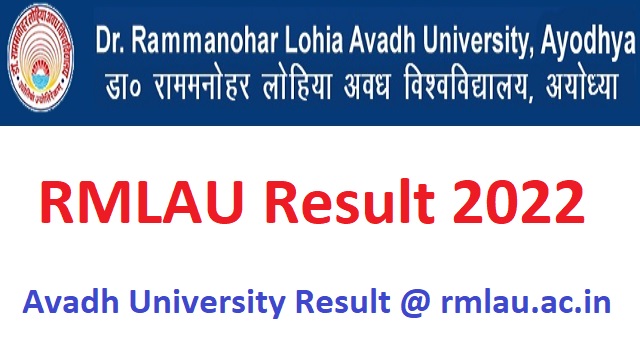 RMLAU Result 2022 Roll No Wise Link Out @ www.rmlau.ac.in Avadh University