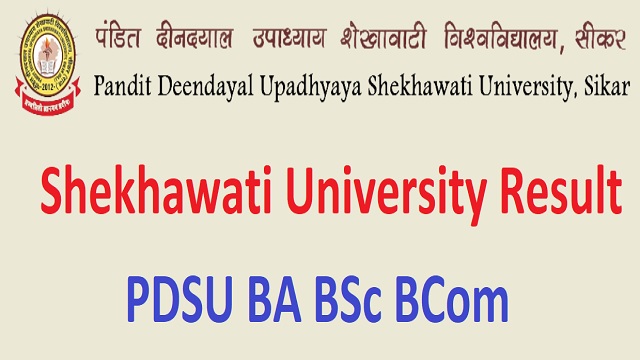 Shekhawati University Result 2022 Name Wise PDSU BA BSc BCom