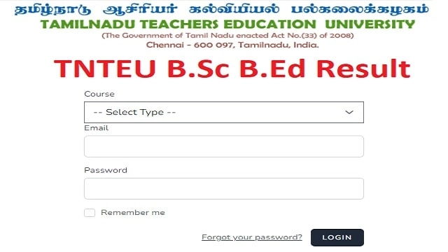 TNTEU B.Sc B.Ed Result Link Out @ tnteu.ac.in Exam Results