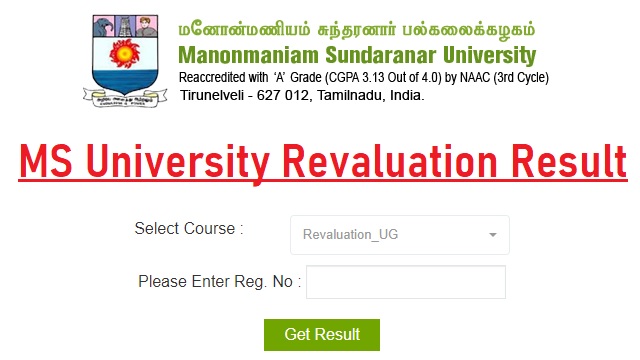 MS University Revaluation Result 20223Link Out @ msuniv.ac.in UG & PG April