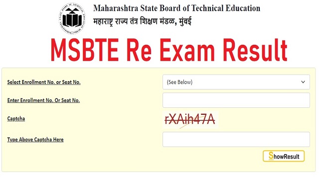 MSBTE Re Exam Result Summer 2022 Link Out @ msbte.org.in Diploma Results