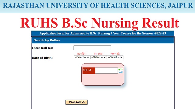 RUHS B.Sc Nursing Result 2022 Link Out @ ruhsraj.org Admission Cut Off