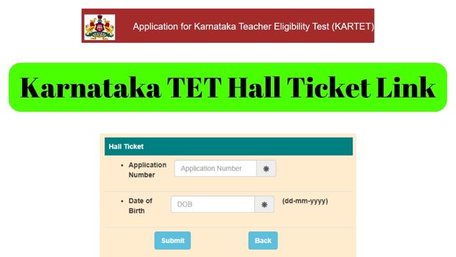 Karnataka TET Hall Ticket Link