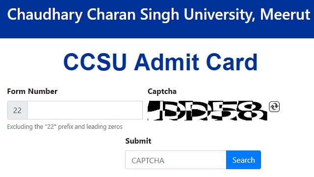 CCSU Admit Card 2023 Link Out @ ccsuniversity.ac.in UG & PG Hall Ticket Name Wise