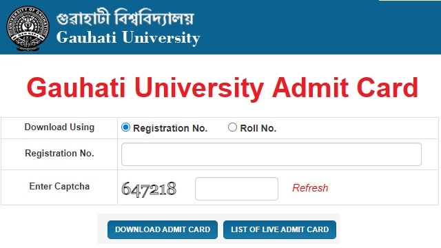 Gauhati University Admit Card 2023 Out @ guportal.in UG & PG Exam Date