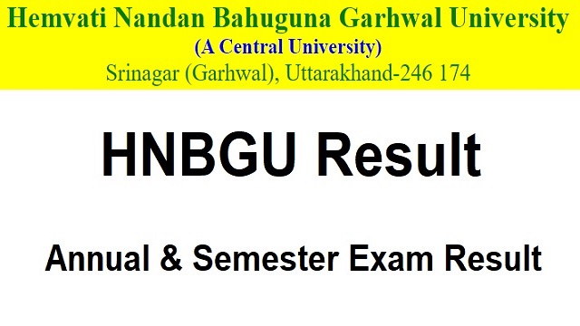 HNBGU Result 2023 Link Out @ hnbgu.ac.in UG & PG Annual & Semester Results