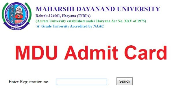 MDU Admit Card 2022 Link Out @ student.mdu.ac.in Reappear & Regular
