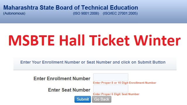 MSBTE Hall Ticket Winter 2023 Link Out @ msbte.org.in 1st, 3rd, 5th Sem Exam Date