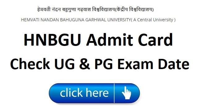 HNBGU Admit Card UG & PG @ www.hnbgu.ac.in Student Login