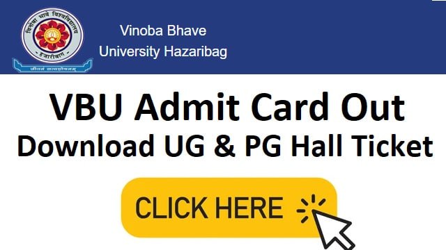 VBU Admit Card 2023 Link Out, Download UG & PG Hall Ticket @ www.vbuuniv.in