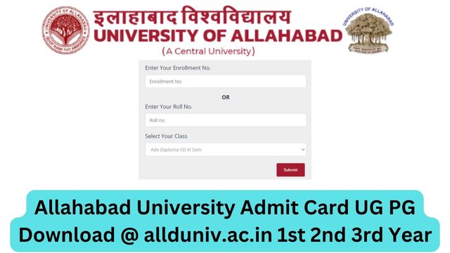 Allahabad University Admit Card UG PG Download @ allduniv.ac.in 1st 2nd 3rd Year