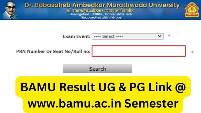 BAMU Result 2023 UG & PG Link @ www.bamu.ac.in Semester Wise Results