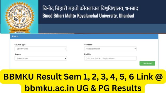 BBMKU Result 2023 Sem 1, 2, 3, 4, 5, 6 Link @ bbmku.ac.in UG & PG Results