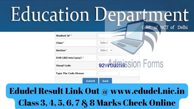 Edudel Result Link Out @ www.edudel.nic.in Class 3, 4, 5, 6, 7 & 8 Marks Check Online
