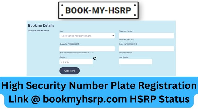 High Security Number Plate Registration Link @ bookmyhsrp.com HSRP Status