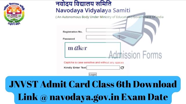 JNVST Admit Card Class 6th Download Link @ navodaya.gov.in Exam Date