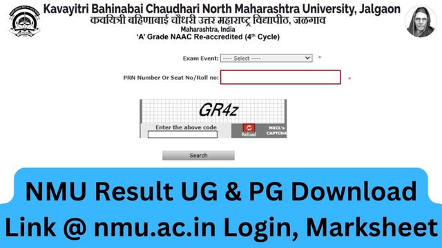 NMU Result UG & PG Download Link @ nmu.ac.in Login, Marksheet