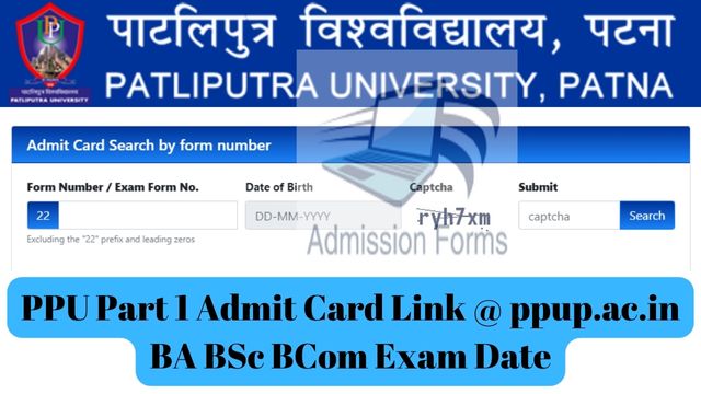 PPU Part 1 Admit Card 2023 Link @ ppup.ac.in BA BSc BCom Exam Date