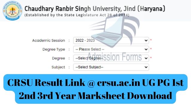 CRSU Result Link @ crsu.ac.in UG PG 1st 2nd 3rd Year Marksheet Download