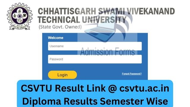CSVTU Result Link @ csvtu.ac.in Diploma Results Semester Wise