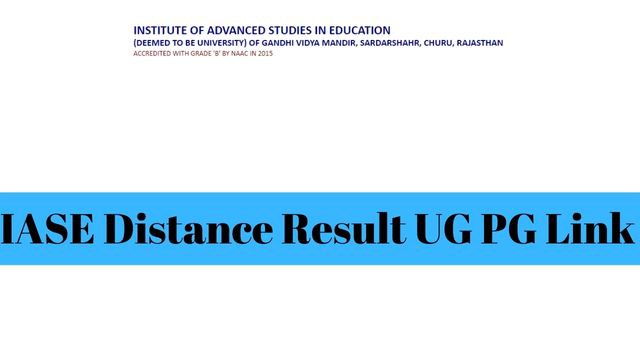 IASE Distance Result UG PG Link