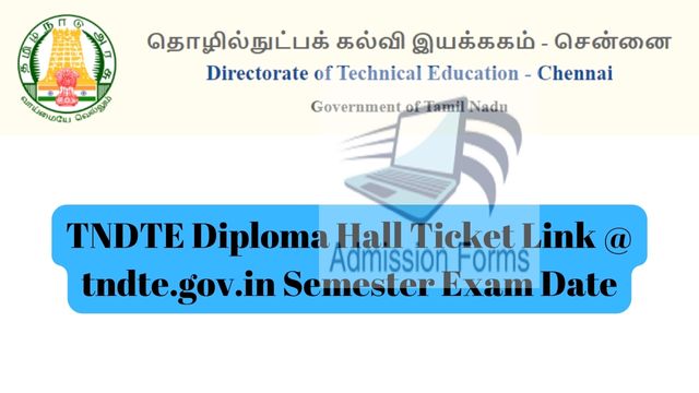 TNDTE Diploma Hall Ticket Link @ tndte.gov.in Semester Exam Date