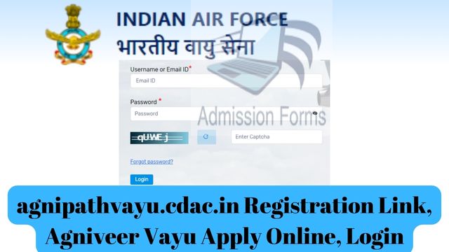 agnipathvayu.cdac.in Registration Link, Agniveer Vayu Apply Online, Login