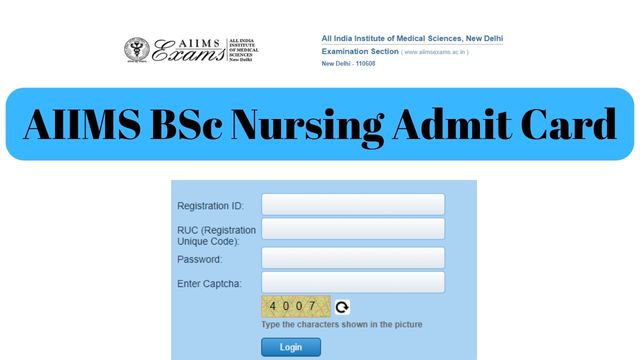 AIIMS BSc Nursing Admit Card
