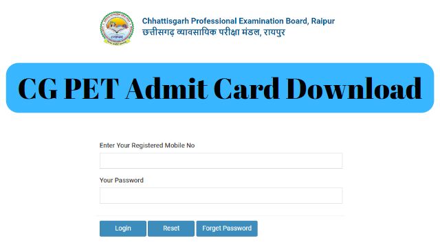 CG PET Admit Card Download