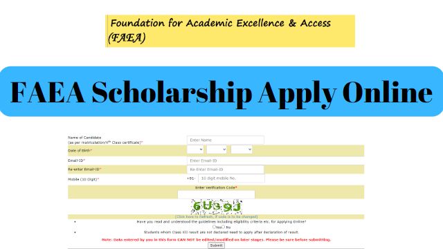FAEA Scholarship Apply Online