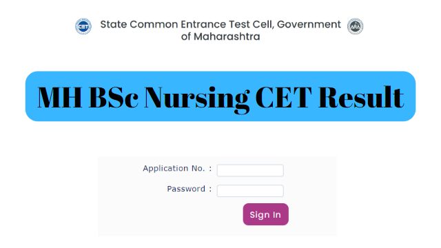 MH BSc Nursing CET Result