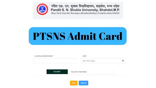 PTSNS Admit Card