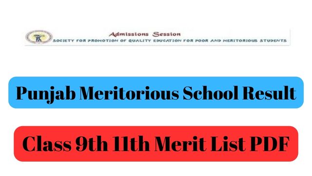 Punjab Meritorious School Result