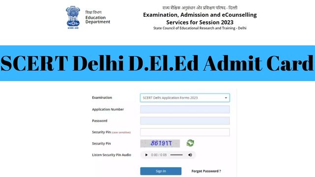 SCERT Delhi D.El.Ed Admit Card