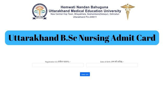 Uttarakhand B.Sc Nursing Admit Card