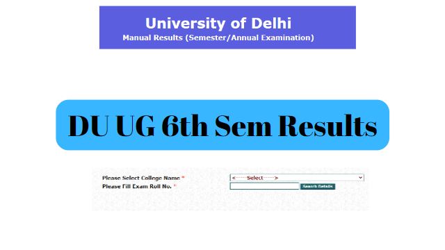 DU UG 6th Sem Results